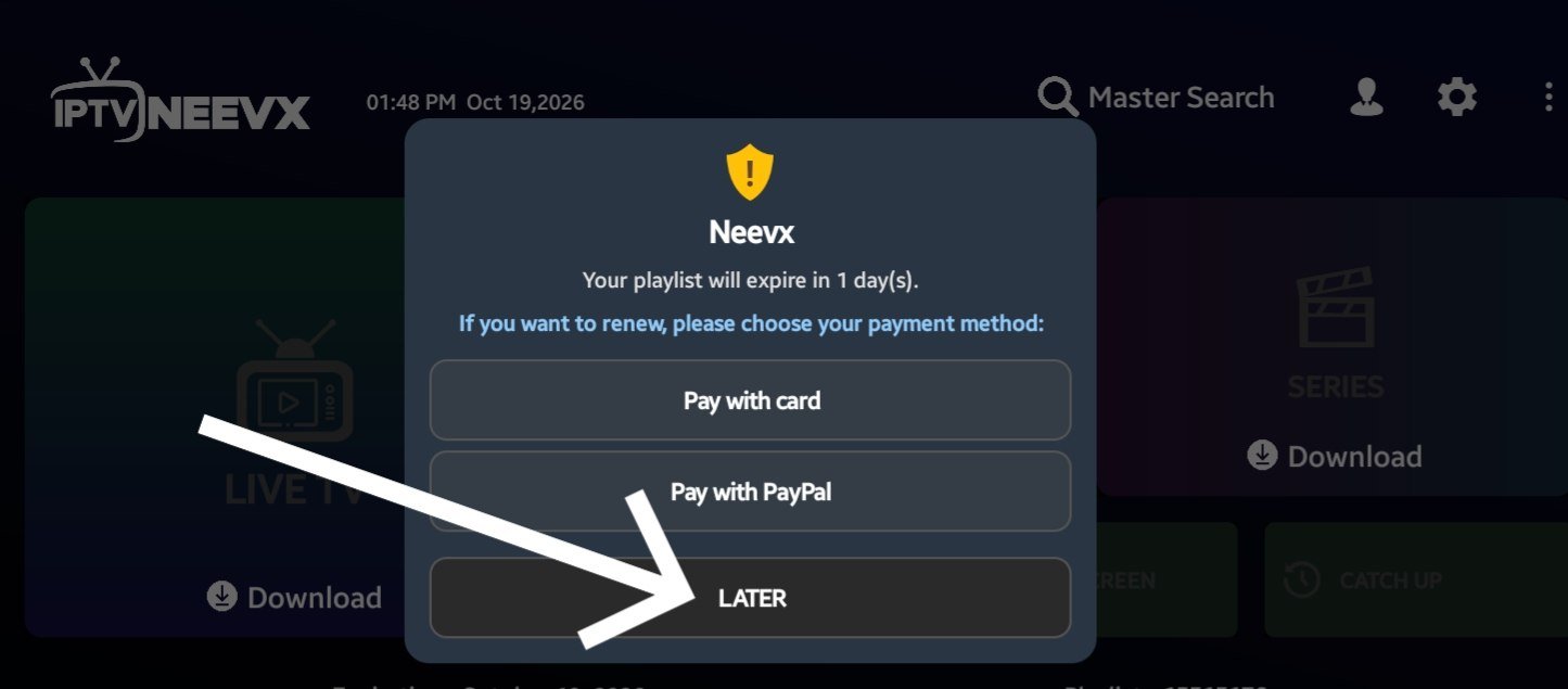 Choisir le type d'appareil et cliquer sur Later